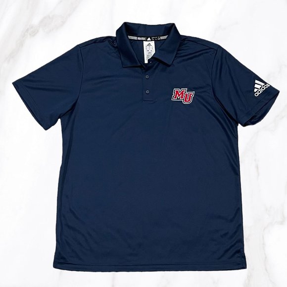 Adidas Men's Navy Malone University AeroReady Performance Polo, Size‎ L - Picture 1 of 6